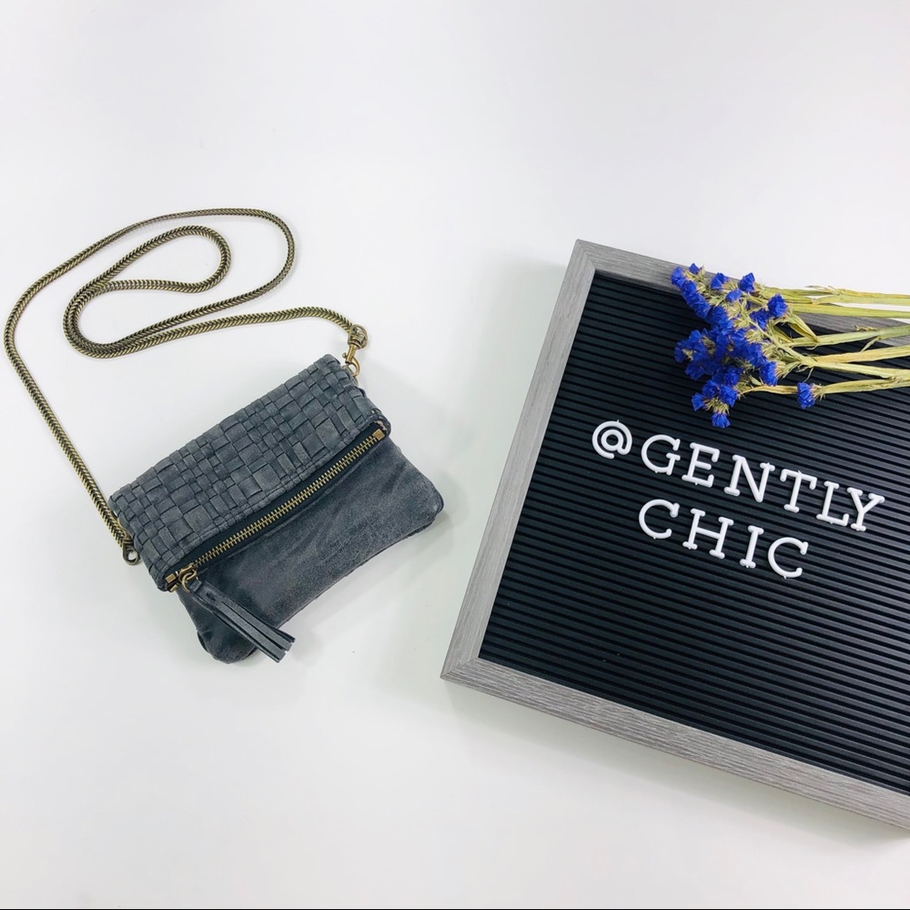 Deux Lux • Gray Basketweave Mini Crossbody Bag